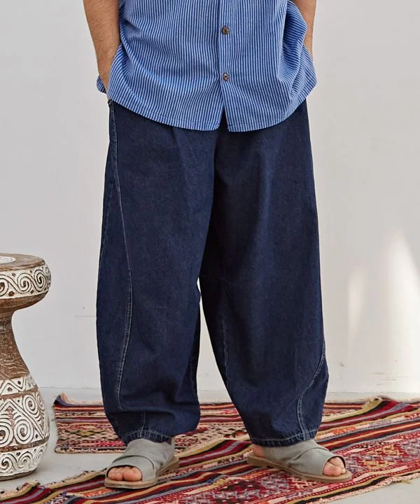 Men's Pants with Appliqué DetailsSkull Embroidery Denim Balloon Pants