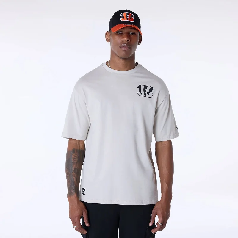 Men's Shirts with Embroidered DesignsCincinnati Bengals Super Bowl Graphic Cream Oversized T-Shirt