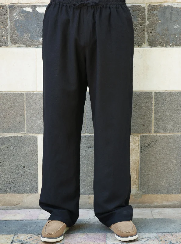 Men's Pants with Turn-Up CuffsLinen Casual Trousers