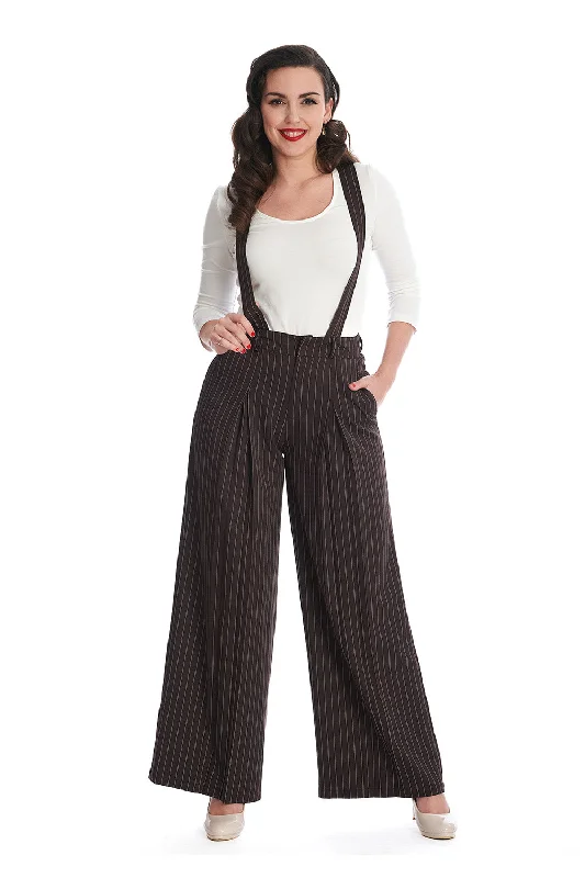 Men's Pants with Turn-Up CuffsPin Stripe Goals Trousers