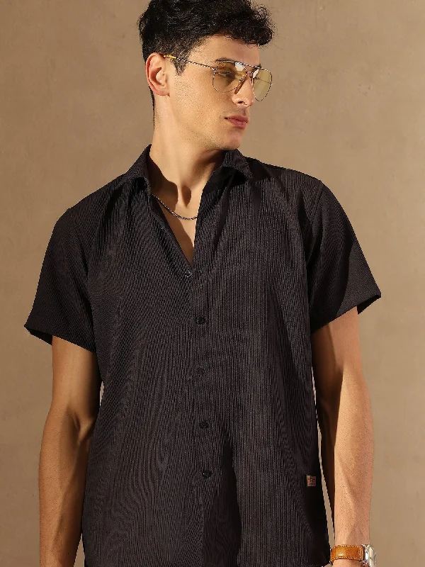 Men's Designer Shirts for a Statement PiecePopcorn Textured Oversized Shirt