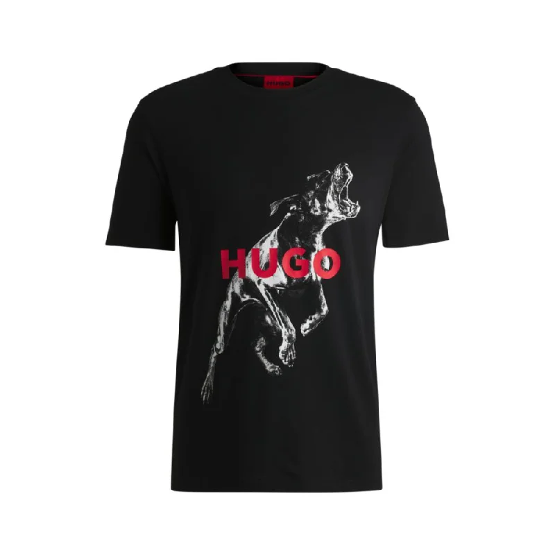 Men's Shirts with Embellished CollarsOversize-fit T-shirt in cotton with animal graphic