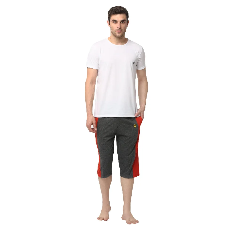 Mack Jonney White Grey Night Suit For Men's