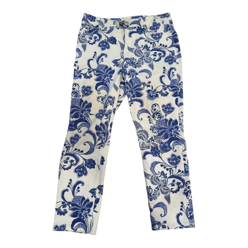Gentlemen's Bowler HatsJeans Skinny By Chicos In Blue & White, Size: 4