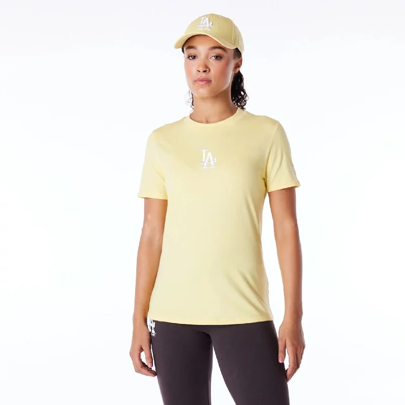 Men's Shirts with Roll-Up SleevesLA Dodgers Womens MLB League Essential Pastel Yellow T-Shirt