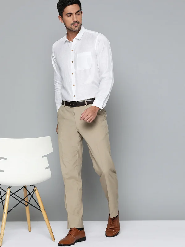 Men's Tab-Collar Shirts for a Crisp LookMen White Smart Slim Fit Formal Shirt