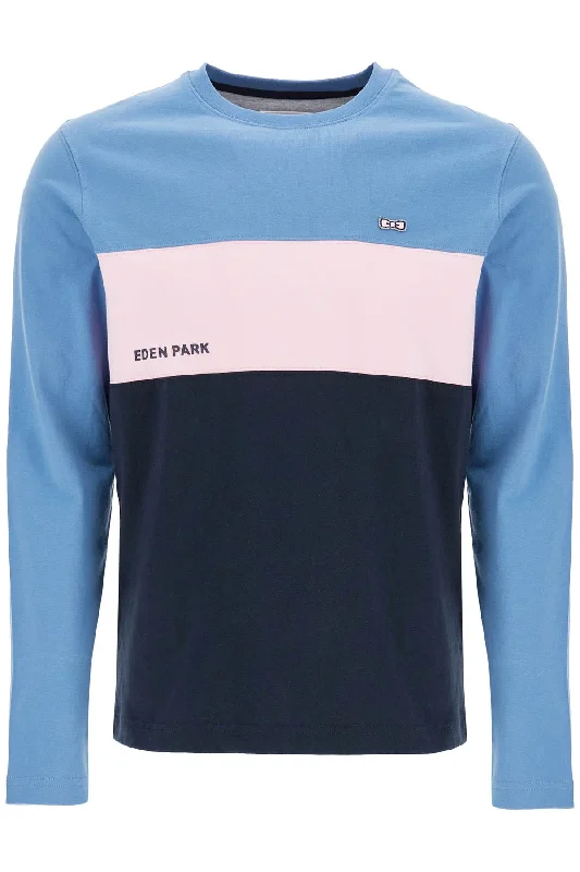 Men's Shirts with Antimicrobial TreatmentEden Park Men's blue Patterned Long Sleeve Crew Neck T-Shirt Cotton