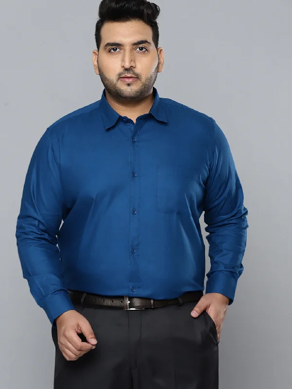 Men's Casual Friday Shirts for Relaxed Office DaysMen Blue Smart Slim Fit Opaque Formal Shirt