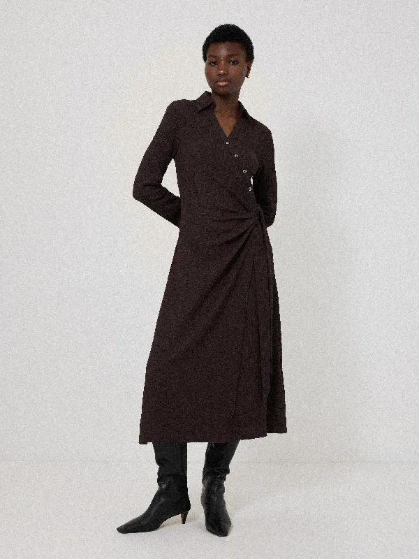 Shirt Wrap Dress | Oxblood