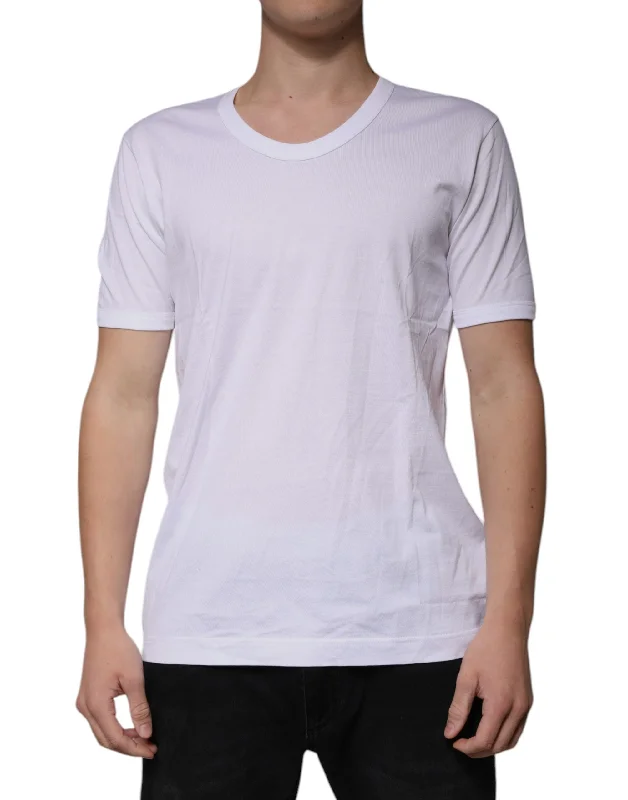 Men's Shirts with Hidden ButtonsDolce & Gabbana  Cotton Round Neck Short Sleeves Men's T-shirt