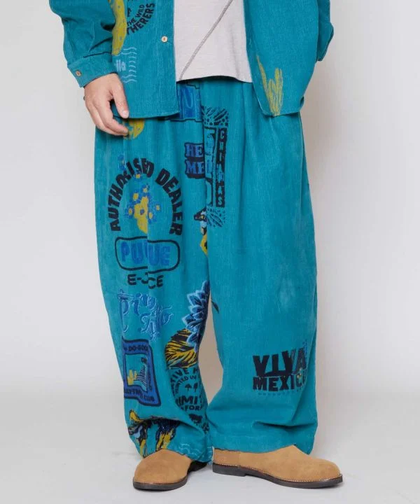 Men's Pants with Wrinkle-Resistant FabricMen's Mexican Pop Art Pants
