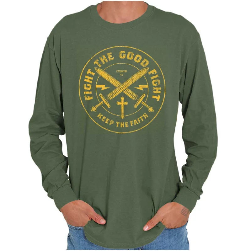 Men's Patterned Button-Down Shirts for Added Interestthe Good Fight Long Sleeve T Shirt