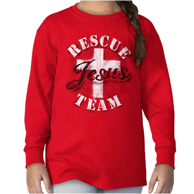 Men's Iron-Free Shirts for Wrinkle-Resistant WearRescue Team Youth Long Sleeve T Shirt