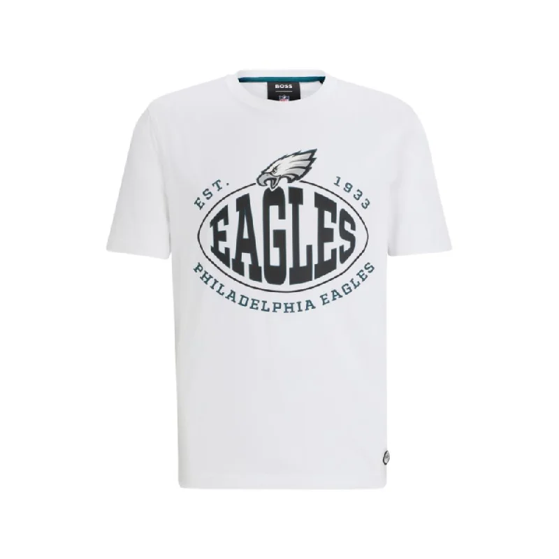 Comfortable Men's Polo ShirtsBOSS x NFL stretch-cotton T-shirt with collaborative branding