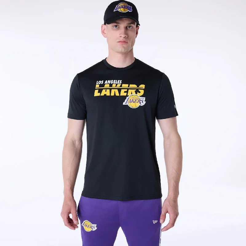 Men's Shirts with Hook-and-Loop ClosuresLA Lakers NBA Essentials Black T-Shirt