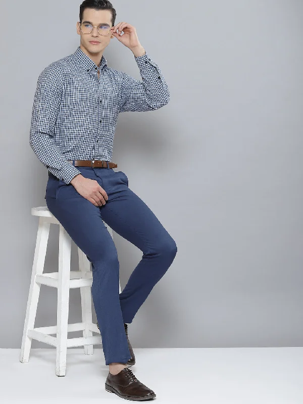 Men's Pattern Mixing Shirts for Creative StyleMen Smart Shepherd Checked Cotton Formal Shirt