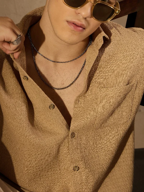 Men's Organic Cotton Shirts for Eco-ConsciousnessSelf Design Drop Shoulder Oversized Shirt