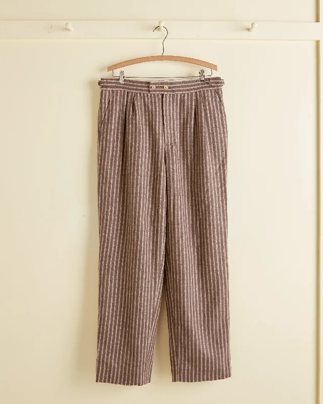 Men's Pants with Ripped and Distressed DetailsMaple Bark Stripe Trousers