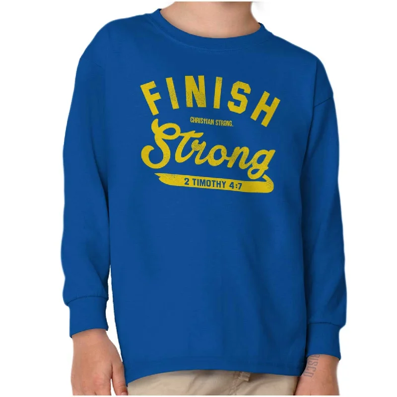 Men's Unique Dress Shirts for a Statement LookFinish Strong Scripture Youth Long Sleeve T Shirt
