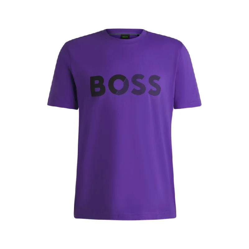 Men's Shirts with Single-Breasted DesignsCotton-jersey T-shirt with large logo