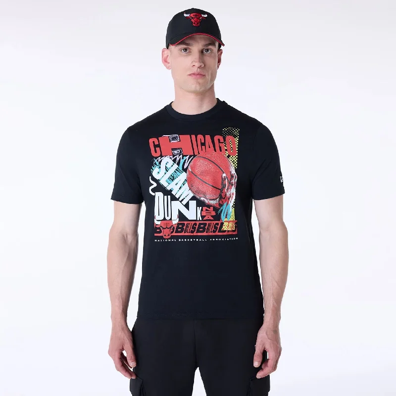 Classic Men's Button-Up ShirtsChicago Bulls Basketball Graphic Black T-Shirt