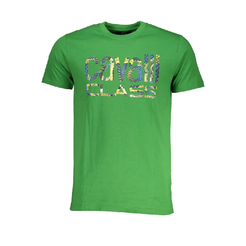 Men's Shirts with Embellished SleevesCavalli Class  Cotton Men's T-Shirt