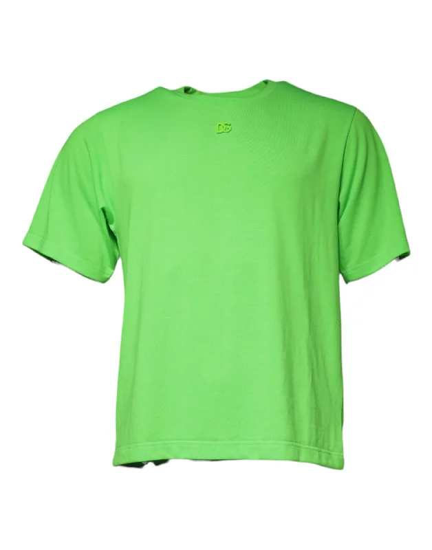 Men's Shirts with Button-Down CollarsDolce & Gabbana  Logo Round Neck Short Sleeves Men's T-shirt