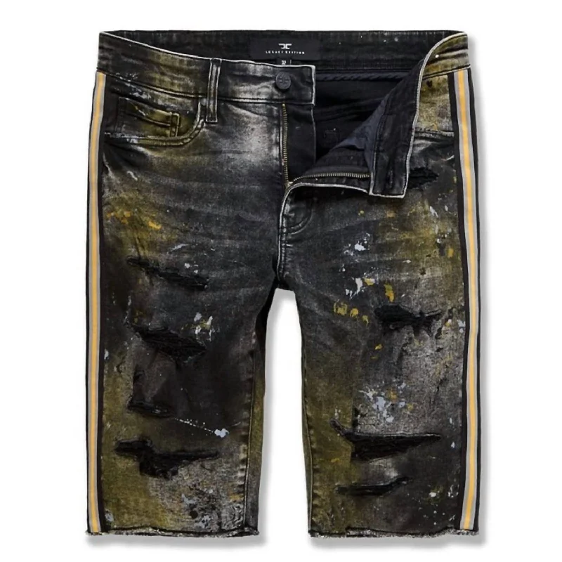 Men's Sweatpants for LoungingMen's Sparta Striped Denim Short In University Gold