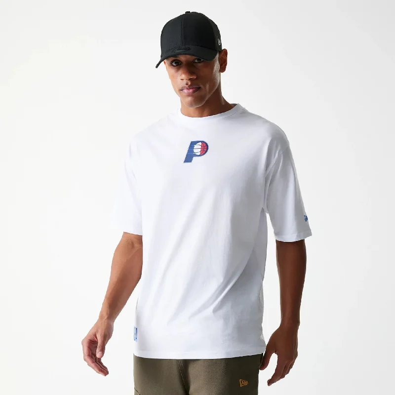 Lightweight Men's Linen ShirtsIndiana Pacers NBA Paris Games 2025 White T-Shirt