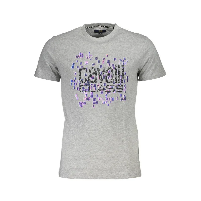 Men's Shirts with Surplice HemlinesCavalli Class  Cotton Men's T-Shirt