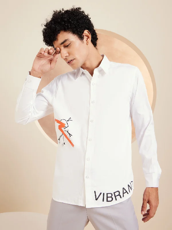 Men's Travel Shirts for Easy PackingDENNISON White Cotton Partywear Shirt