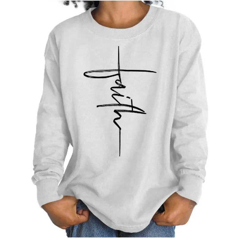 Breathable Men's Linen ShirtsFaith Fashion Youth Long Sleeve T Shirt
