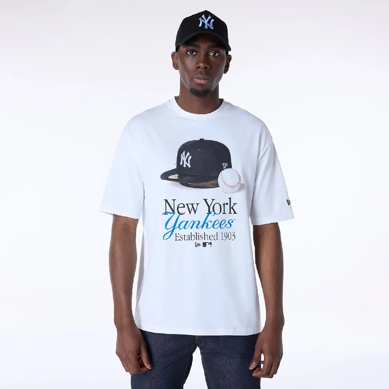Men's Shirts with CollarsNew York Yankees MLB Script White T-Shirt
