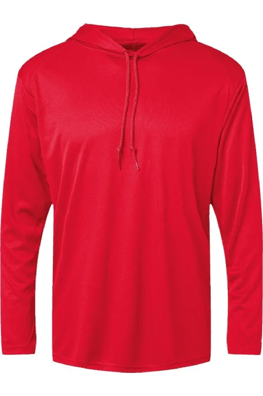 Men's Shirts with Geometric PatternsBadger B-Core Hooded Long Sleeve T-Shirt