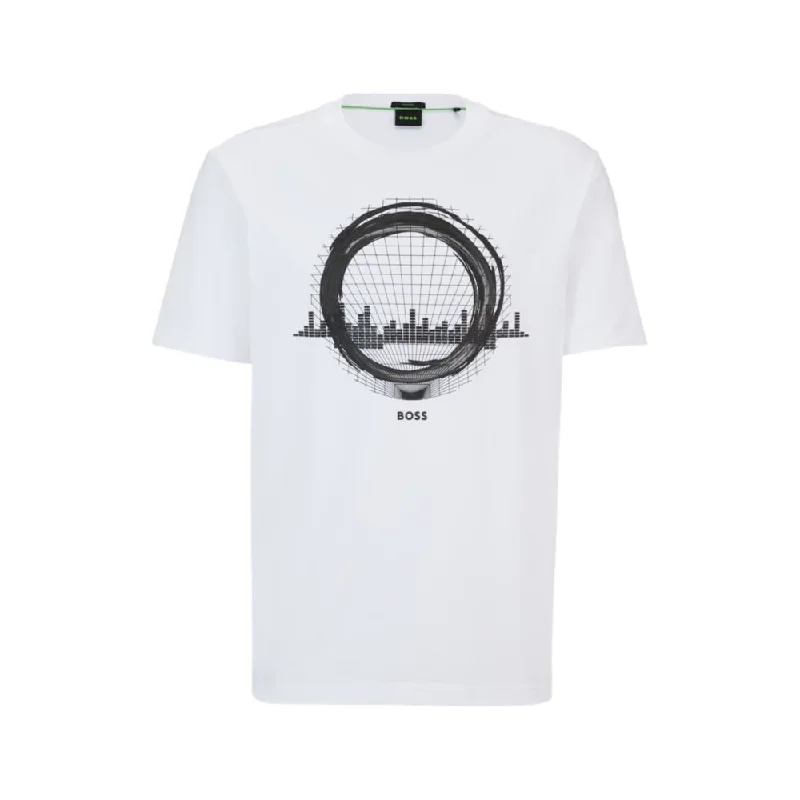 Men's Shirts with Appliquéd SleevesStretch-cotton regular-fit T-shirt with seasonal artwork