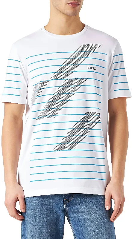 Men's Shirts with Roll-Up SleevesShort Sleeve Crew Neck T-Shirt In White
