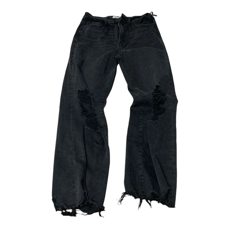 Relaxed Fisherman HatsJeans Straight By Zenana Outfitters In Black Denim, Size: L