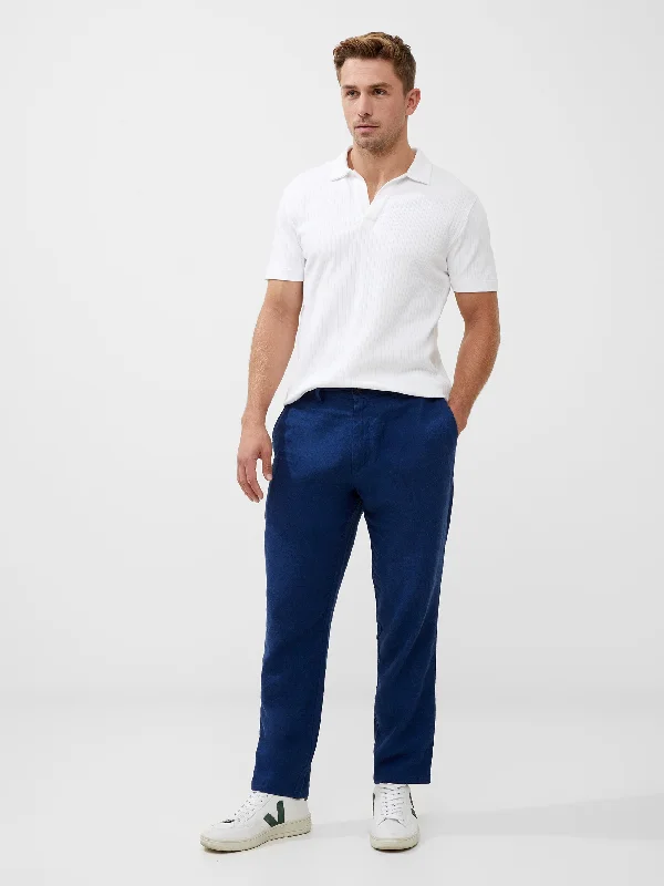 Men's Patterned Pants with StripesLinen Blend Trousers
