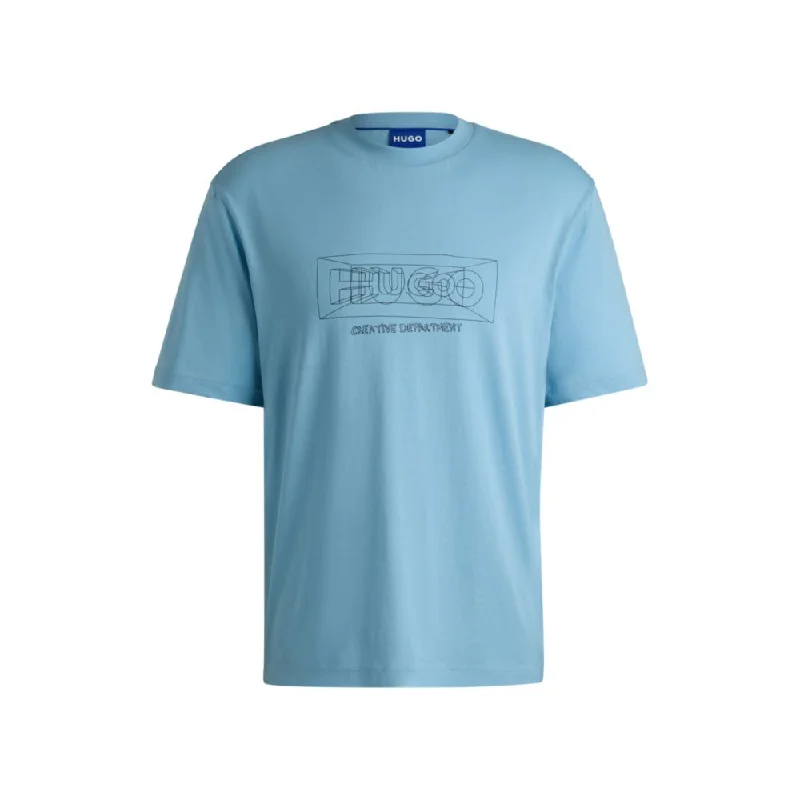 Men's Shirts with Ruffled HemlinesRegular-fit T-shirt in cotton with graphic logos