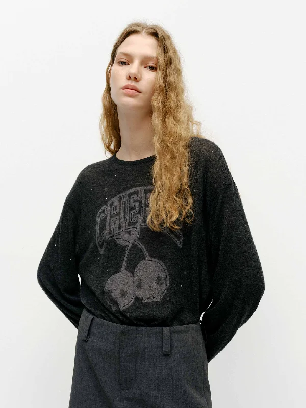 Front Print Wool Sweater