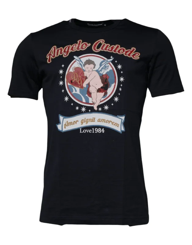 Versatile Men's Tank TopsDolce & Gabbana  Cotton Angel Print Short Sleeves Men's T-shirt (Pre-Owned)