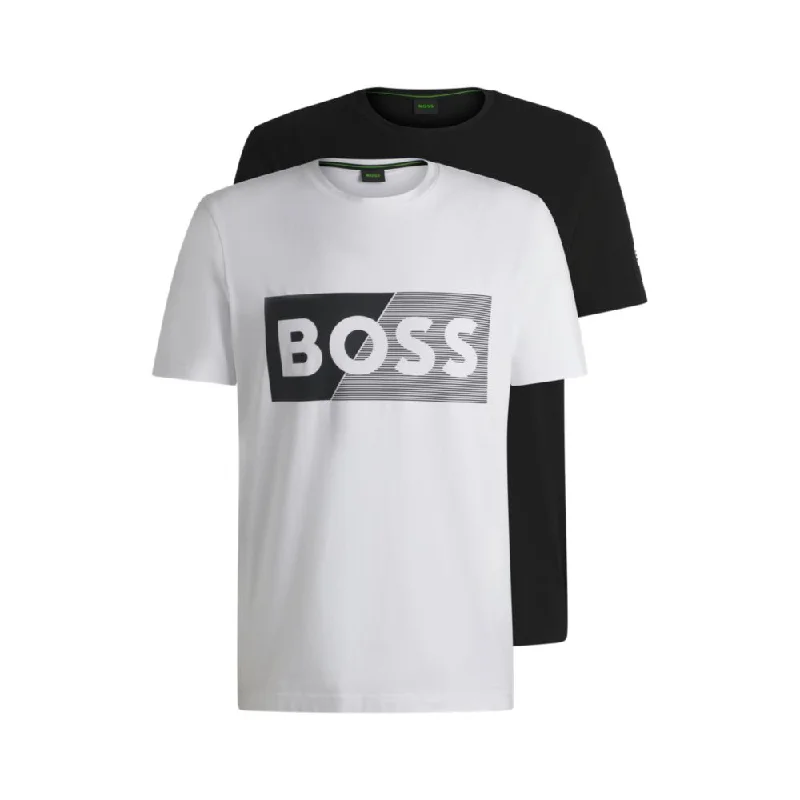 Men's Shirts with French CuffsTwo-pack of stretch-cotton T-shirts with logo artwork