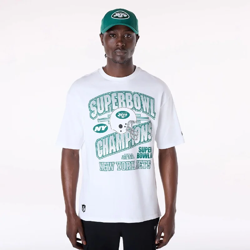 Men's Shirts with Animal PrintsNew York Jets NFL Helmet White T-Shirt
