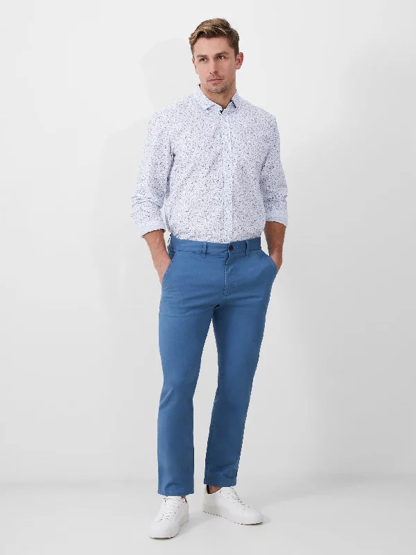 Men's Pants with Belt LoopsStretch Chino Trousers