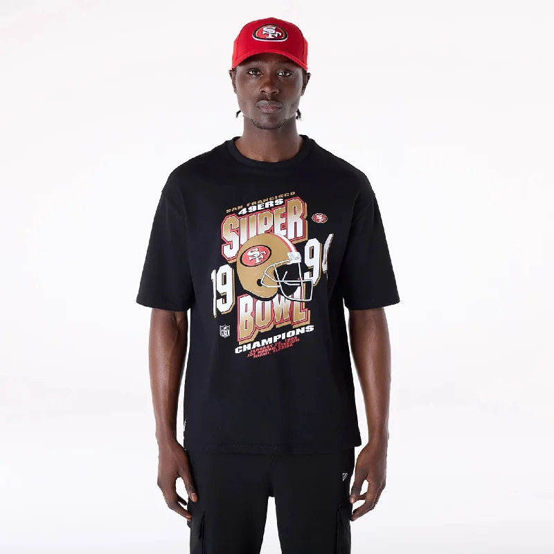Men's Shirts with Convertible CollarsSan Francisco 49ers NFL Helmet Black T-Shirt