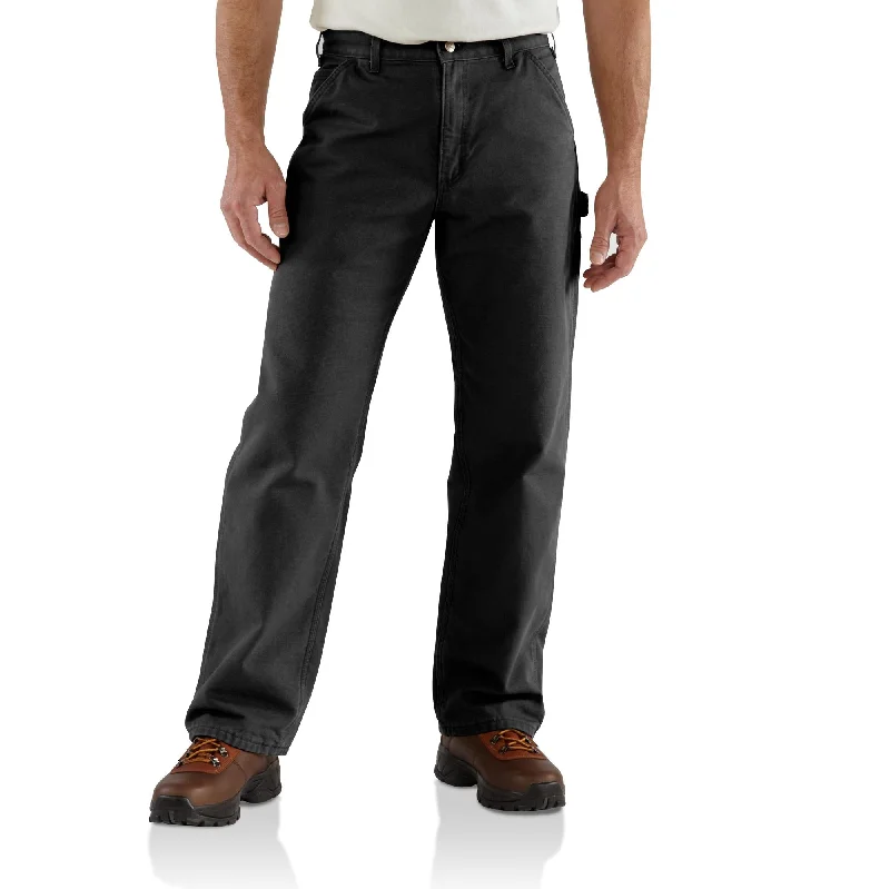 Men's Elastic-Waisted Pants for Easy MovementCarhartt Men's Loose Fit Washed Duck Utility Work Pant_Black
