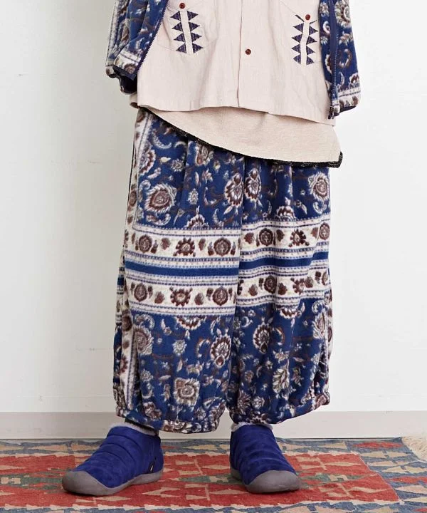 Men's Pants with Adjustable WaistbandsAmina x grn Kilim Pattern Fleece Pants