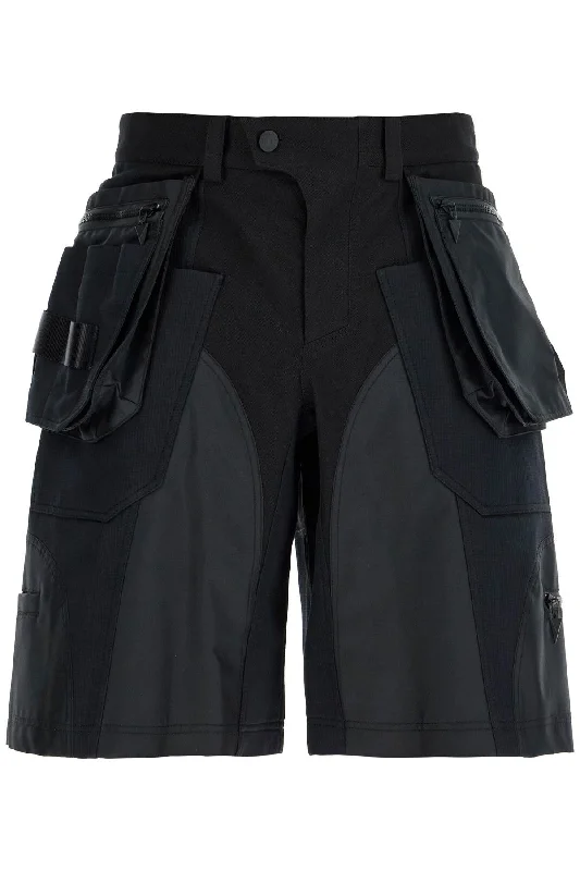 Men's Twill Pants for a Dressy LookMugler Men's "Bi-Material Cargo Bermuda Shorts