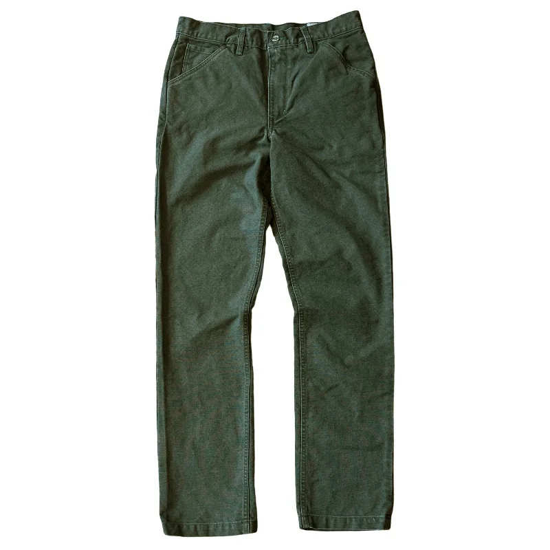 Men's Custom-Fit Pants for a Personalized TouchVintage Wash Olive Duck  Mt Vernon 13 oz  Work Uniform Chino (Check specs)