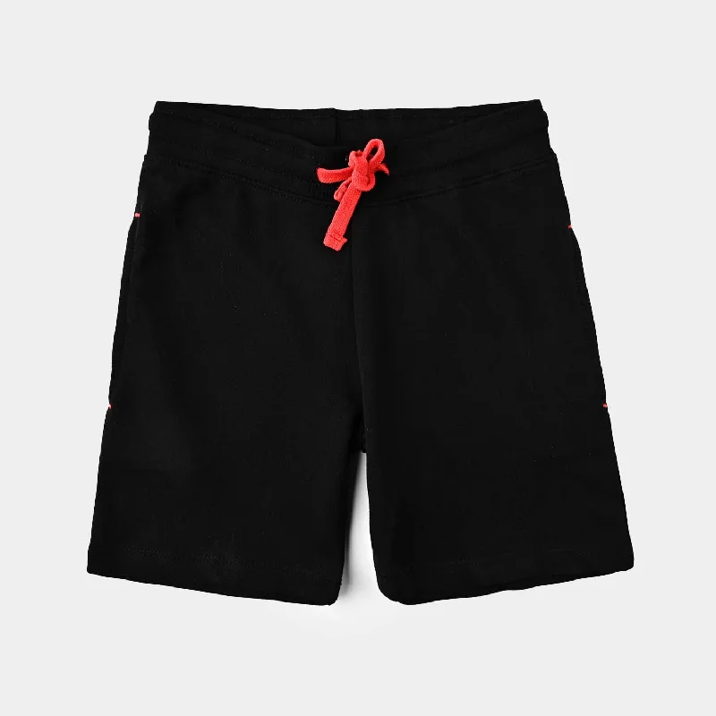 Men's Pants with Elastic CuffsBoys Jersey/Terry Short Basic-Jet Black